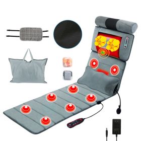Advanced Version Full Body Electric Massage Mat With Heat Vibration Massage Pad Cushion With Neck Massager Lumbar Pillow With 10 Vibration Motors 3 Ti