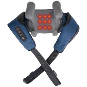 1Pc Electric Neck Shoulder Massager With Infrared Light Heating 3 Massage Modes Speeds Kneading Grasping Shiatsu Massage Pillow For Back Arms Thighs R