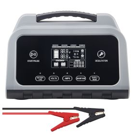 Smart Battery Charger, 12A, 6V 12V 24V 36V 48V Lithium LiFePO4 Lead-Acid (Gel / AGM) Car Battery Charger, with LCD Display