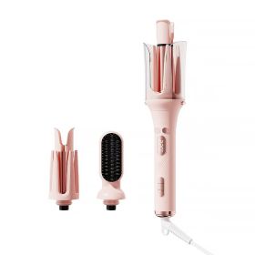 Automatic Curling Iron Rotating -3-in-1 Self Curling Hair Curler With 3 Barrel Sizes For Loose Waves To Tight Curls, Negative Ion Ceramic, Anti-Tangle (Option: Pink)