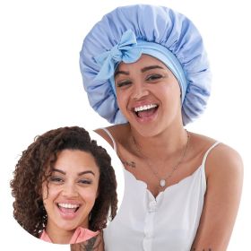 Silk Bonnet For Sleeping Women, Satin Hair Bonnet For Sleeping For Wavy Curly Natural Hair Women Men (Option: W13535439)