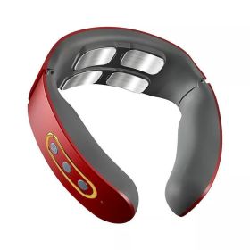 Cervical spine electric hot compress neck protector (Option: Red-C-USB)
