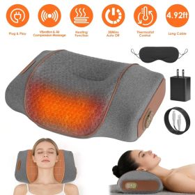 3-in-1 Neck Massager Pillow Ergonomic Massager With Heating Vibration Air Compression 30Min Timer For Neck Back Shoulder Pain Relief (Option: DarkGrey)