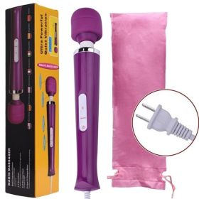 Handheld Massager 20 Speed Wand Vibrating Massage Magic Full Body Therapy Motor (Option: Purple)