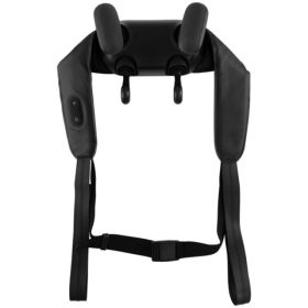 Neck Shoulder Massager - 4D Deep Tissue Kneading, 2 Modes & 2-Level Heat , Hands-Free Straps For Home Office Travel (Option: Black)