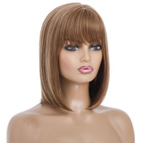 Chemical Fiber Headgear Short Wig for Women's (Color: Brown, Type: Wig)